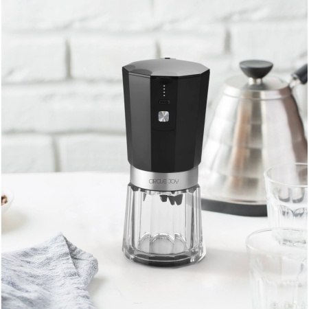 Кофемолка аккумуляторная Circle Joy Electric Coffee Grinder, чёрно-серебристая